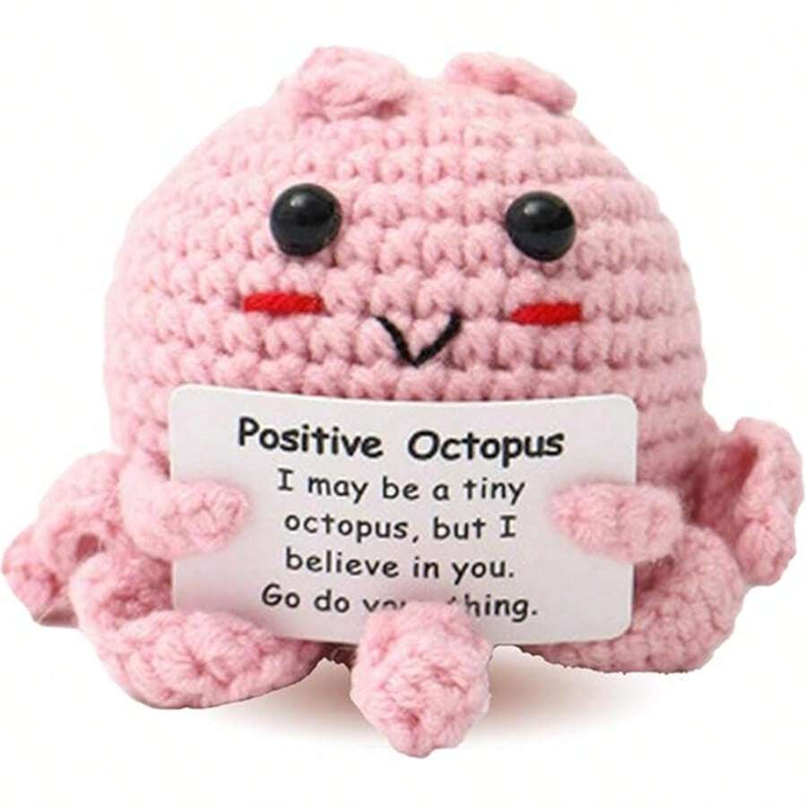 1pc Pink Octopus Crochet Doll, Conveys Sincere Encouragement, Crocheted Doll Will Make Me Or Someone I Care About Happy. This Is Not Only A Gift For Myself, But Also A Unique Gift For Friends Or Family. - Multicolor - View 1