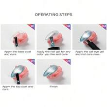 猫眼凝胶棒美甲美甲工具，艺术设计图案3D效果UV凝胶美甲美甲猫眼工具配件 - 彩色 - 查看 10