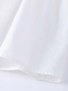 Annil [Đầm cotton lanh ngọt ngào và mát mẻ] Đầm chữ A mùa hè cho bé gái - Tươi mát, năng động, thoáng khí, thoải mái, ngọt ngào, nhẹ nhàng, dáng midi. - Trắng nhạt - Xem 3