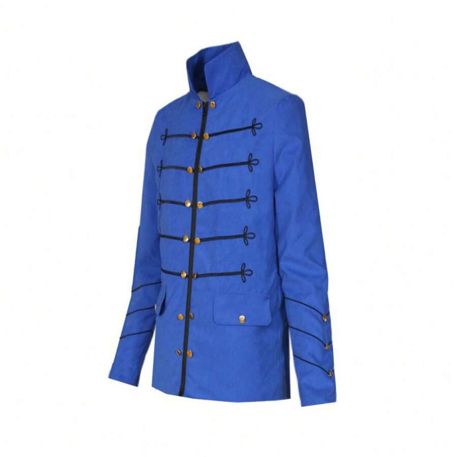 Chaqueta abotonada para hombre de COS, disfraz de cosplay, atuendo para fiestas, ropa de disfraces para hombre. - Azul - Ver 1