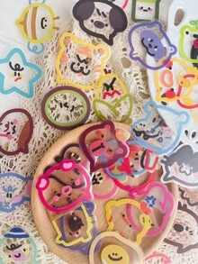 50pcs Colorful Cartoon Stickers, Decorative Elements For Notebook, Tablet, Scrapbook, Diary, DIY Skateboard, Guitar, Helmet, Water Bottle, Storage Box - Multicolor - View 6
