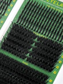 560根D型卷翘仿貂毛假睫毛，10-16毫米，100/120/160/200D型单根睫毛，自然卷翘假睫毛套装，含胶水 - 彩色 - 查看 9