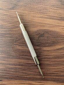 1 pieza Herramienta de reparación de correa de reloj, Removedor de pasador conector de correa y cadena de reloj, Abridor de pendientes metálico multifuncional de doble cabeza - Unitalla - Ver 1