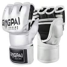 GINGPAI Găng tay tập luyện đấm bốc chuyên nghiệp dành cho người lớn, unisex, không ngón, thích hợp cho MMA, Muay Thai, Kickboxing và các môn võ thuật khác. - Nhiều màu - Xem 16