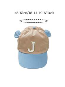 1顶可爱婴儿棒球帽，26个字母，幼儿可爱耳朵造型字母设计，男婴韩流风棒球帽，男女童遮阳帽，1-3岁 - 藍膚 - 查看 6