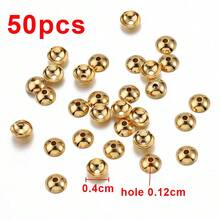 50pcs Stainless Steel Round Bead Cap Spacers, Suitable For DIY Necklace, Bracelet, Jewelry Making Accessories - 50Pcs - View 24