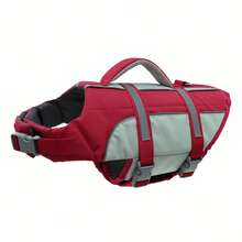 Metglad Dog Life Jacket With Rescue Handle, Tear-Resistant High Buoyancy Pet Life Vest For Swimming, Rowing And Surfing, Suitable For Small, Medium And Large Dogs - Red - View 12
