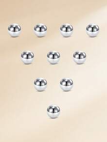 CIZME 10 piezas de bolas de acero inoxidable 316L con rosca externa de 14G y 16G para reemplazo de joyas de perforación, barra industrial, lengua, pezón, ombligo y anillos de perforación de botón del vientre, de 3 mm y 5 mm - Plateado - Ver 3