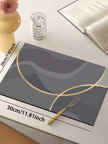 1pc Silica Gel Kitchen Floor Mat, Luxury Abstract Line Pattern, Deep Gray Base With Interwoven Dynamic Golden Arched Lines And Layered Wavy Textures, Creating A Simple Yet Elegant Aesthetic. Suitable For Kitchen, Bathroom, Entryway, Laundry Room, Bedroom, Living Room And Other Decor Scenarios. - Multicolor - View 16