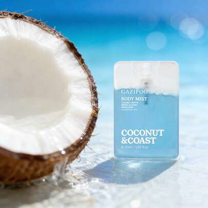 20毫升甜椰子香氛喷雾，不含酒精，女士专用，持久留香，清新自然，充满活力的东方香调，融合椰子、柠檬和橙子的香气，便携设计，适合日常使用/旅行/约会，是情人节/生日的理想礼物。