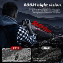 Ống nhòm nhìn đêm kỹ thuật số zoom 10x tích hợp camera - Nhỏ gọn & di động, sạc USB, lý tưởng cho các hoạt động ngoài trời | Ống nhòm nhìn đêm | Ống nhòm nhìn đêm đơn | Ống nhòm nhìn đêm tích hợp la bàn - đen - Xem 10