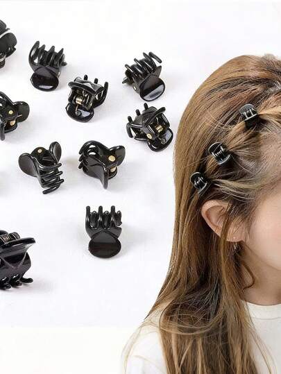 60pcs Toddler Girls Solid Color Hair Claw Clips Cute Mini Plastic Hair Claws For Girls Hair Accessories