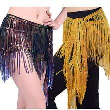 闪亮多层流苏腰带，波西米亚风亮片流苏腰链，适合肚皮舞、爵士舞、街舞 - 彩色 - 查看 1