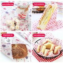 50pcs Grease-Proof Paper, Parchment Paper, Printed Sandwich/Burger Wrapping Paper - Oil-proof Paper - View 6