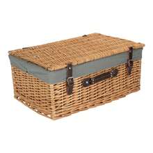 Red Hamper 36cm Buff Finish Wicker Picnic Basket - Grey - View 4