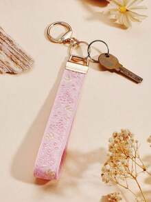 1 Keychain, Keyring, Bag Charm, Women's Gift, Double-Layer Ribbon Keychain, Woven Ribbon Keychain, Keychain Accessories, Wrist Strap Keychain, Printed Ribbon Keychain, Women's Car Keychain, Women's Bag Charm Keychain, Universal Keychain, Women's Fashion Keychain - Màu xanh nhạt - Xem 8