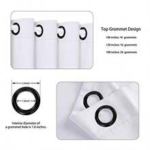 BONZER Cortina Divisora de Habitación Biombo Separador de Privacidad Total Cortinas Opacas Anchas para Habitación Compartida 96 pulgadas de largo x 108 pulgadas de ancho 8 pies de largo x 9 pies de - Blanco grisceo - Ver 3