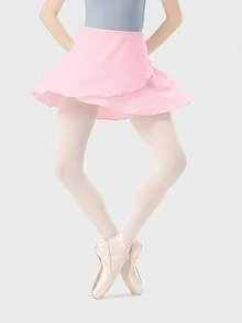 balletto 芭蕾舞裙，松紧腰带系带设计，粉色春季舞蹈练习裙 - 粉色 - 查看 4