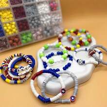 1 盒运动球珠，适合 DIY 珠宝制作，亚克力材质，迷你棒球、篮球、足球、排球珠，适合制作手链、钥匙扣、项链和其他配饰，运动主题珠 - 彩色 - 查看 8