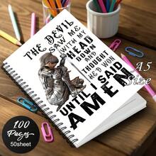 1pc Christian Warrior Christian Scripture Spiral Notebook - Inspirational Journal With Armored Figure Design, Faith Gift For Women And Men,100 Pages, Perfect For Daily Devotion And Bible Study - F - View 3