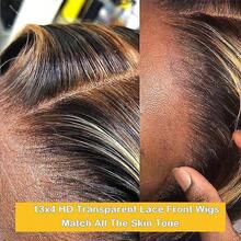 Uveous Highlight Curly Short Bob Wigs 4/27 Color 13x4 Lace Frontal Wigs Deep Wave Vietnam Human Hair Full Frontal Bob Wig Ombre Color - SP4/27 - 查看 7