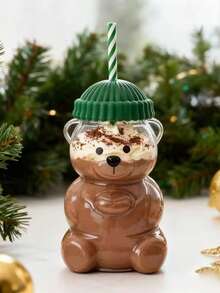 New!2026 Limited Edition Starbuck Christmas Green Hat Bear Cold Glass Cup With Straw.Coffee Cup, Cold Drinks.Wonderful Gift For Girlfriends, Boyfriends, Lover, Sisters, Friends And Student.20oz / 591ml - North American Green Bear - View 7