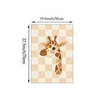 1/6pcs Vintage Checkered Animal Wall Art Decor, Nursery Canvas Print, Danish Macaron Color Tone Painting Poster, Cute Decorative Painting For Boys And Girls Bedroom, Unframed - Multicolor - View 34
