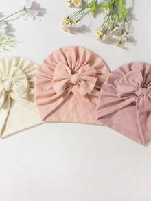 1 pieza Sombrero de niña pequeña, Sombrero con lazo, Vestido de primavera para niña pequeña, Sombrero delgado, Sombrero suave, decoración para celebración de aniversario y días festivos, Conjunto de primavera para niña pequeña, Sombrero con lazo, disponible en múltiples colores, adecuado tanto para el hogar como para salir - Multicolor - Ver 6
