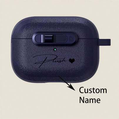 [Personalizado] Capa protetora para fones de ouvido com estampa de rocha em cor sólida e letras gravadas, compatível com 1/2 3 4 Pro 2