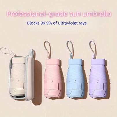 A Mini Pocket Umbrella That Can Be Placed In Your Phone, This Manual Folding Umbrella Can Be Used As A Sunshade And Also Protects Against Sun, Wind And UV. It Has A Fashionable Design, Is Compact And And Can Be Used In Both Sunny And Rainy Weather. Available In Multiple Colors, Comes With A Storage Case., Commencement, Congrats Grad, Travel Hiking Essentials, Portable Tools, Summer Essentials, Summer Portable
