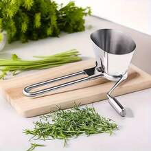 Máy thái rau thơm cầm tay - Máy cắt rau củ nhà bếp bằng thép không gỉ chắc chắn, có dây kéo, máy chế biến thực phẩm cầm tay di động dùng để thái rau thơm, tỏi, hành tây, rau củ, các loại hạt, rau mùi, ngò tây - Không cần điện, dễ vệ sinh và chống gỉ - Thích hợp cho gia đình, nhà hàng, cắm trại, dã ngoại, một dụng cụ nấu ăn đa năng và vật dụng cần thiết cho dã ngoại, thiết kế nhỏ gọn. - Nhiều màu - Xem 5