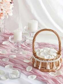 50/100/200/300 piezas Pétalos de rosa artificiales, pétalos de flores de seda falsa blanca para bodas, centros de mesa, confeti de fiesta, noche romántica y eventos nupciales, Día de San Valentín, aniversario, decoraciones de confeti para propuestas - Blanco - Ver 2