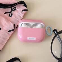 简约纯粉色挂式耳机保护套，兼容 Pro 3、新款 Pro 2、可爱 Apple 4 极简风 3，女士个性化半耳机保护套 - 粉色 - 查看 4