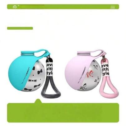 便携式宠物水瓶，防漏设计，适用于猫狗，户外旅行水杯，带可折叠饮水碗，印花图案