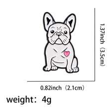 可爱卡通斗牛犬珐琅胸针 趣味动物狗狗胸针翻领别针徽章 背包服装配饰 时尚首饰 朋友礼物 - 白色 - 查看 13