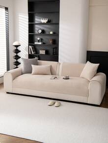 1 chiếc vỏ gối sofa dệt jacquard giả lông thú, phong cách tối giản sang trọng, chống trượt, chống bụi, chống trầy xước, bảo vệ sofa, phù hợp cho phòng ngủ, phòng khách và phòng học, sử dụng được quanh năm. - Màu be - Xem 2