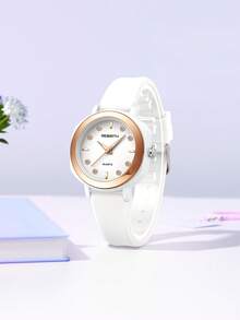 1件装女士休闲硅胶时尚百搭石英腕表，适合日常佩戴 - 均碼 - 查看 9