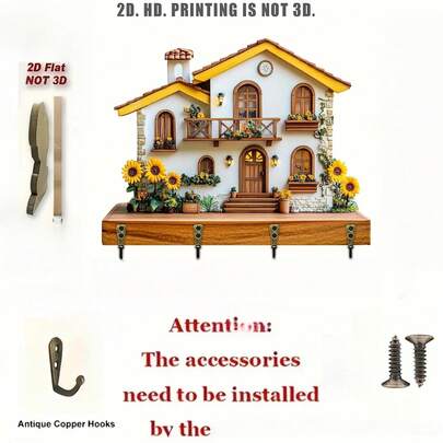 Soporte de llaves de madera en forma de gato 2D, gancho decorativo, lindo decoración del hogar para la primavera