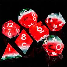 D&D Summer Watermelon Dice Set Of 7, Smooth Edges And Easy To Roll, Ideal For Tabletop Role-Playing Games, D&D And Fantasy RPGs. Excellent Choice. - Multicolor - View 2