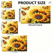 1pc Sunflower Print Kitchen Counter Dish Drying Mat, Super Absorbent, Hides Stains, Rubber Backed Multi-Purpose Dining & Kitchen Pad, Suitable For Coffee Maker, Dish Rack, Coffee Table, Countertop - Multicolor - View 6