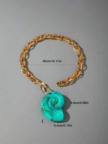 1 chiếc mặt dây chuyền hình sao biển và vỏ sò phong cách Bohemian bằng acrylic, dây chuyền nhôm, món quà độc đáo dành cho phụ nữ đi nghỉ mát ở bãi biển. - Nhiều màu - Xem 11