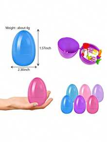 Trứng Phục Sinh ngẫu nhiên, Trứng nhựa bất ngờ hình vỏ trứng, Vỏ trứng màu sắc lễ Phục Sinh, Vỏ trứng Gashapon trang trí bằng nhựa có thể mở được (Không bao gồm phần nhân bên trong) - A - Xem 2