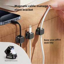 15 piezas Clips magnéticos para cables [Gestión de cables ajustable y suave], Clips organizadores de cables de uso múltiple para coche y oficina, Clips adhesivos para sujetar cables para el hogar, la oficina, el escritorio, el teléfono, el coche, la pared, la mesita de noche - Multicolor - Ver 10