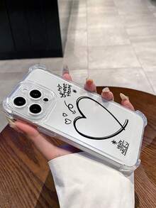 Ốp điện thoại in hình trái tim vẽ tay, khẩu hiệu ngọt ngào, dày dặn, trong suốt, chống rơi vỡ, phong cách nữ tính, kiểu , tạo cảm giác hưng phấn, quà tặng cho cặp đôi, quà tặng bạn bè. Tương thích với iPhone & Galaxy, phiên bản quốc tế, không phải phiên bản nội địa. - Trong sáng - Xem 5