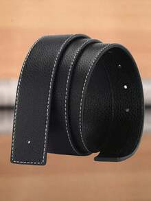 1pc Men's Litchi Grain Smooth Buckle H-Buckle Fashion Casual Versatile Belt - Multicolor - View 5