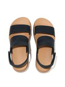 Platform Sandals For Women Round Toe Hook And Loop Strap Slip On Slides Strapy Flip Flops Casual Slippers Party Vacation Walking Beach Indoor Outdoor Spring Festival Womens Summer Sandals  Black Tan Sandals - Nâu đen - Xem 5