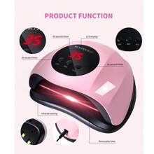 Lámpara de uñas LED UV, adecuada para esmalte de uñas en gel, secador de uñas rápido con sensor automático, 3 ajustes de temporizador, compacta y portátil, para uñas de manos y pies - Rosa - Ver 4