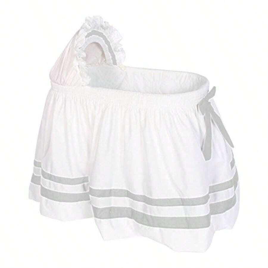 Baby Doll Bedding Modern Hotel Style II Bassinet Skirt Grey - Gris - Ver 1