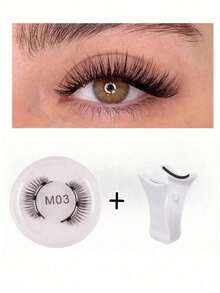 1/2 Pairs Magnetic False Eyelashes Set, Comes With Professional Tweezers, Reusable, No Glue Needed, Creates Natural, Fluffy & Voluminous Lash Effect, Lightweight & Comfortable, Ideal For Makeup Travel, Parties, Festivals, Dance Performances, Sparkling Lashes, Magnetic Lashes - Multicolor - View 10