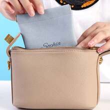 1pc Customizable Jewelry Leather Storage Bag, Can Print Personalized Text, Can Open To Store Data Cables, Earphones, Jewelry, Perfume, Lipstick, Etc., Laser Engraved Multi-Functional Storage Bag, Suitable For Valentine's Day, Mother's Day, Party, Anniversary Gifts For Daughter, Parents, Good Friends, Classmates, Suitable For Indoor And Outdoor Use - Multicolor - View 5